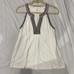 Soft Joie White Smocked Sleeveless Tank Top